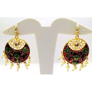 Meenakari Minakari Enamel Jhumka Jhumki Handmade Earrings Jewelry Drop Long E6